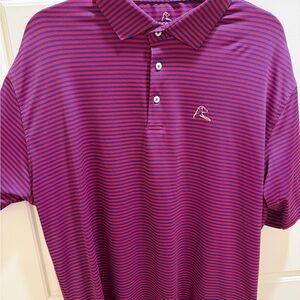 Rhoback Men's Polo Shirt - Royal Blue and Red Striped